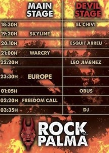 europe rock in palma horarios